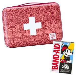 BAND-AID The Met First-Aid Kit Red Bag with Disney Mickey Minnie Band-Aids NEW